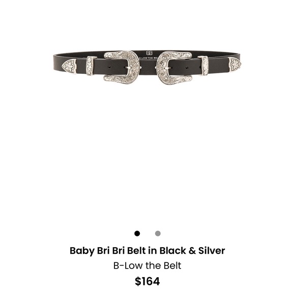 B-Low the Belt Double Buckle Black and Silver Belt - Picture 1 of 5